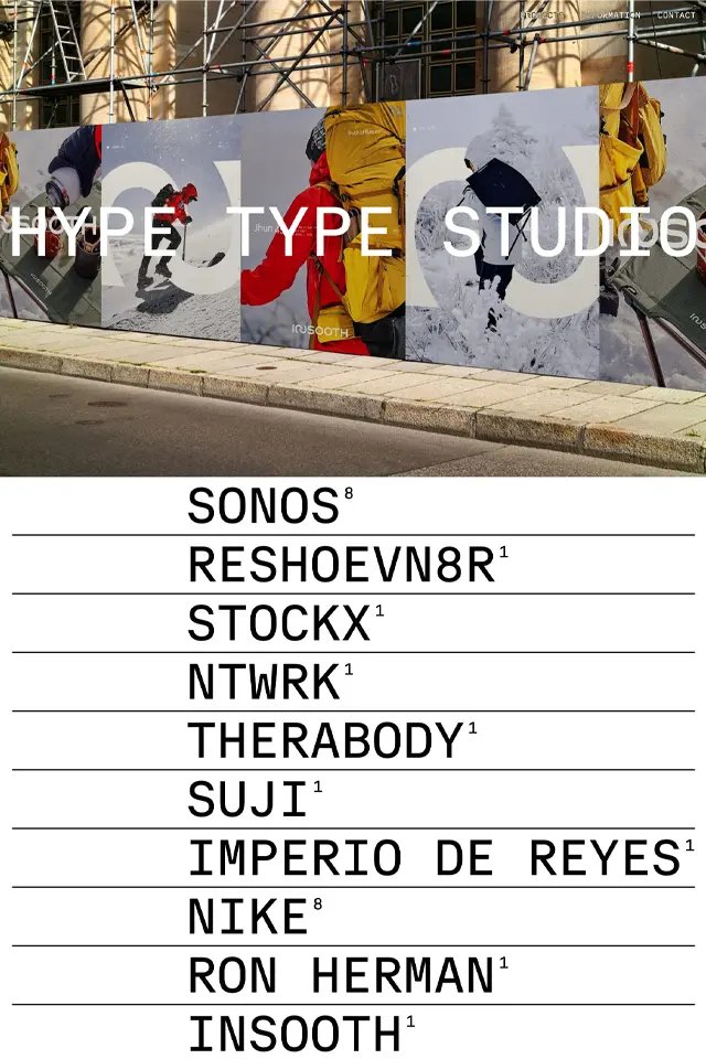 Hype Type Studio landing page