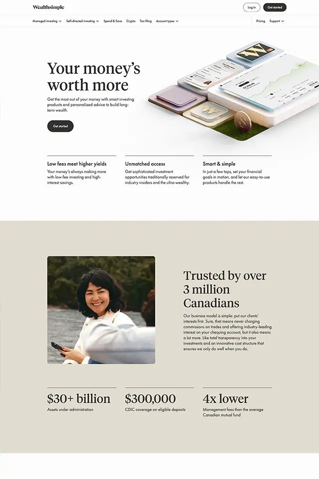Wealthsimple landing page