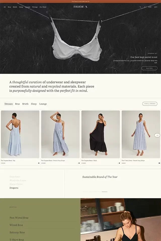 Nudea landing page