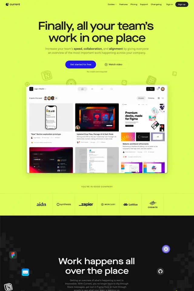 Current landing page