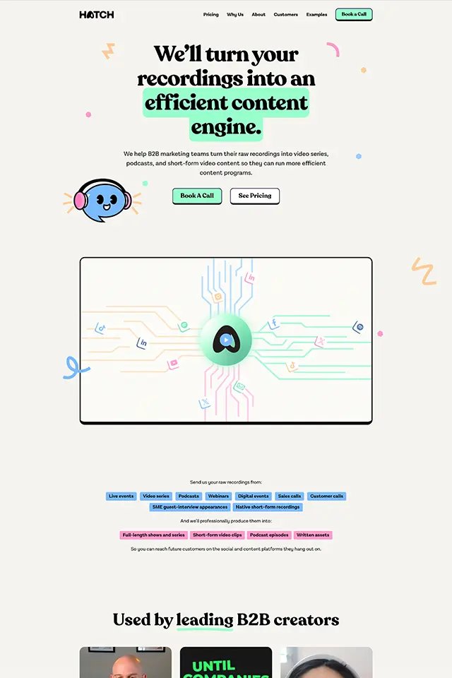 Hatch landing page
