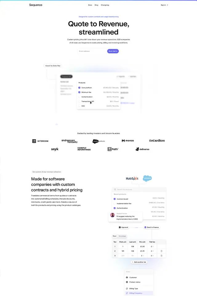Sequence landing page