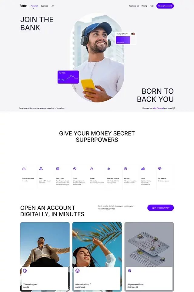 Wio landing page