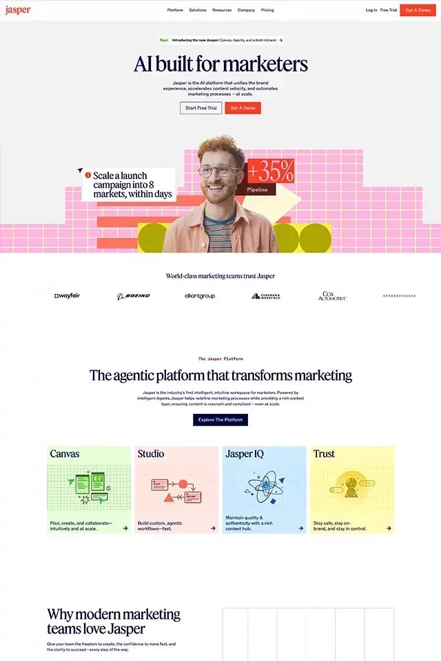 Jasper landing page