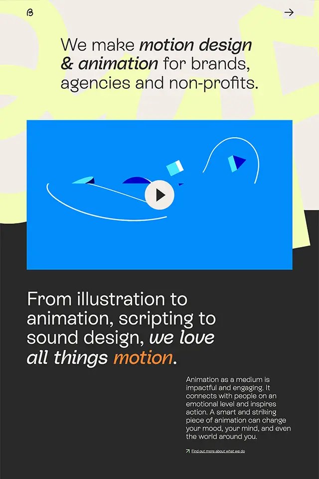 Buff Motion landing page