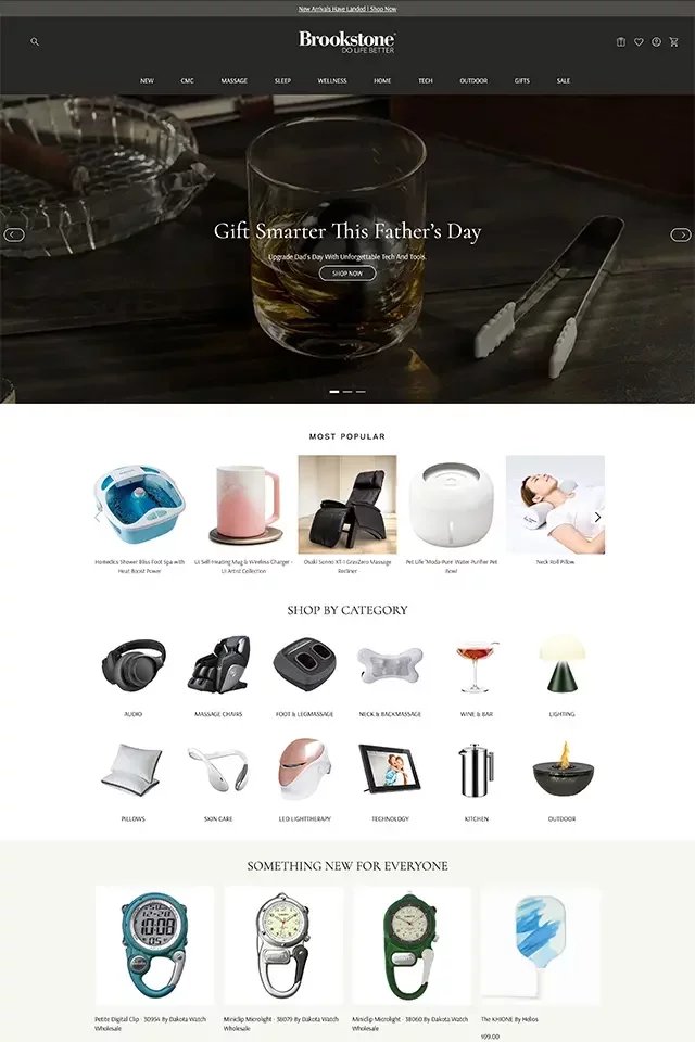 Brookstone landing page