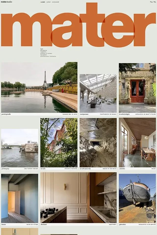 Mater Studio landing page