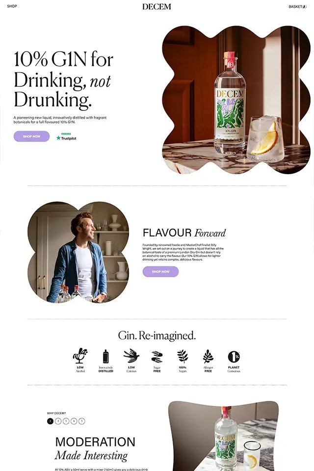 Decem landing page