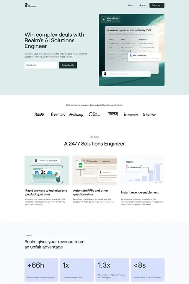 Realm landing page