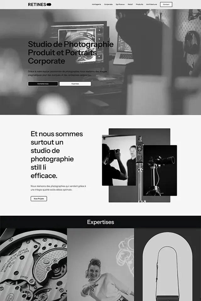 Retines landing page