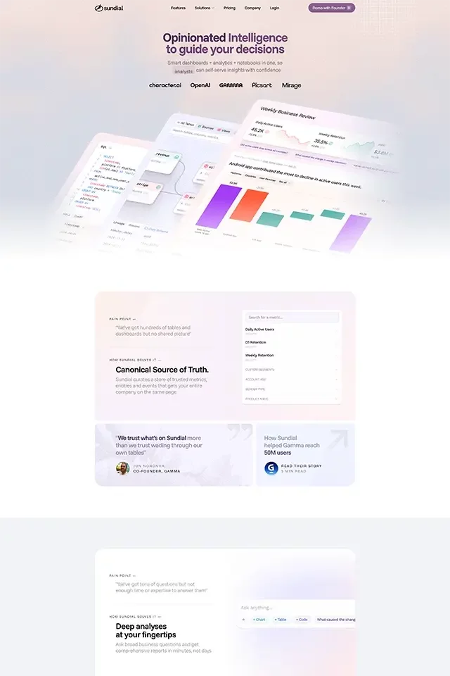 Sundial landing page