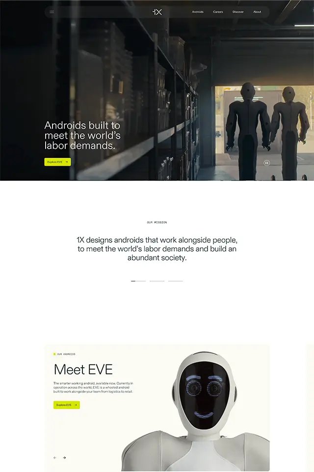 1X Technologies landing page