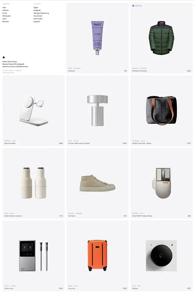 Goods landing page