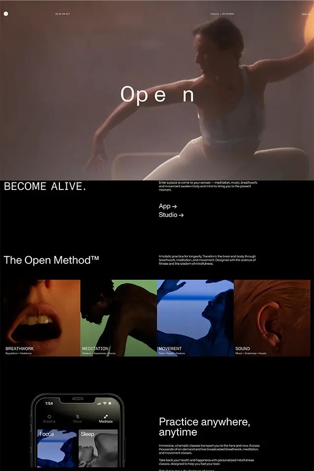 Open landing page