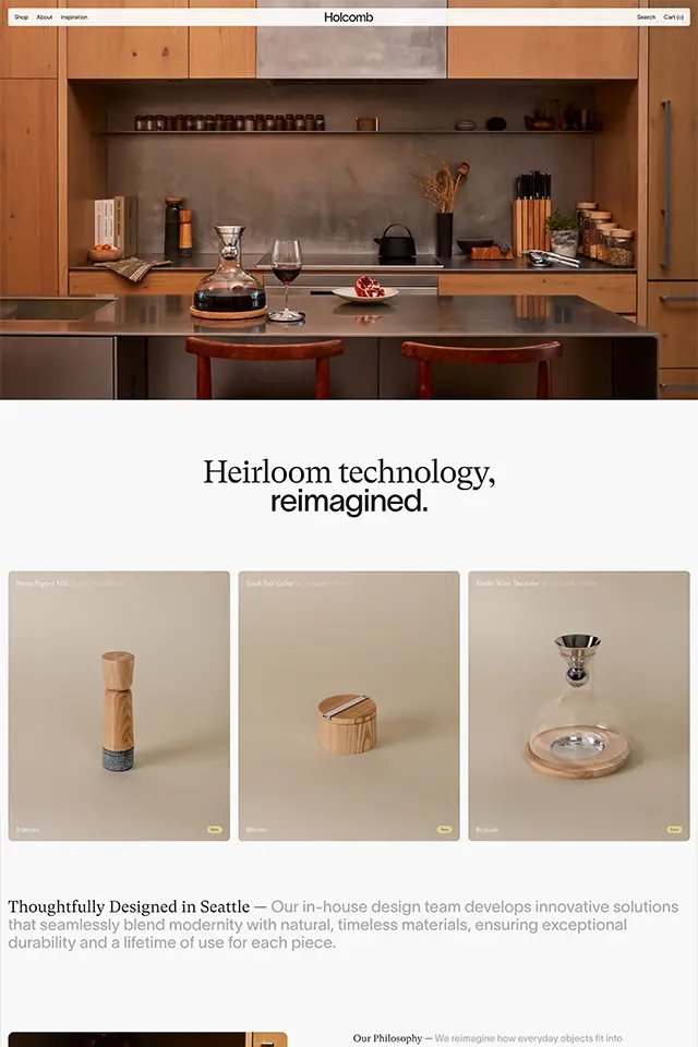 Holcomb Studio landing page
