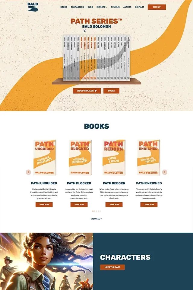 Bald Solomon landing page