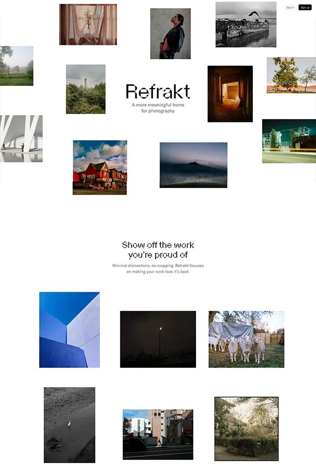 Refrakt landing page