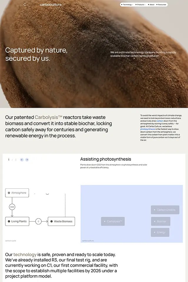 Carbo Culture landing page