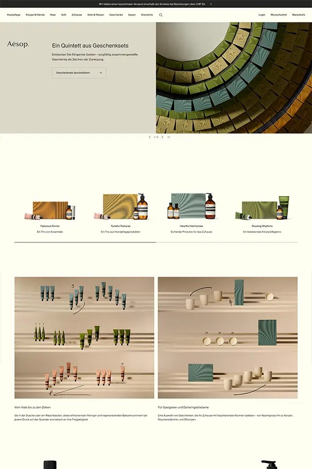 Aesop landing page