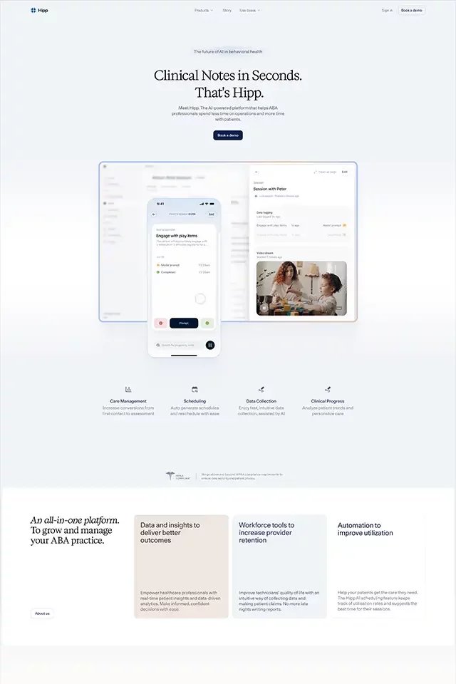 Hipp Health landing page
