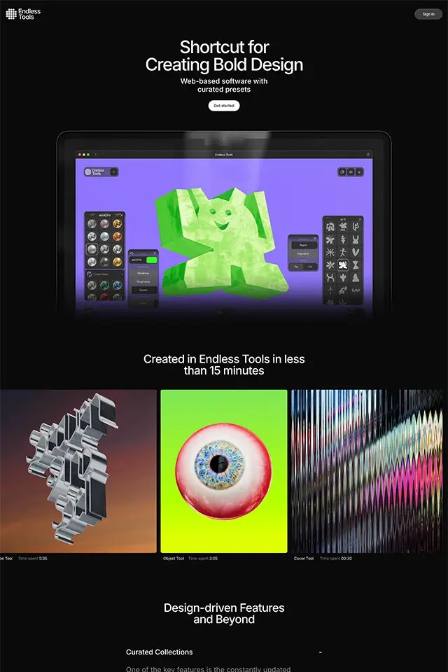Endless Tools landing page