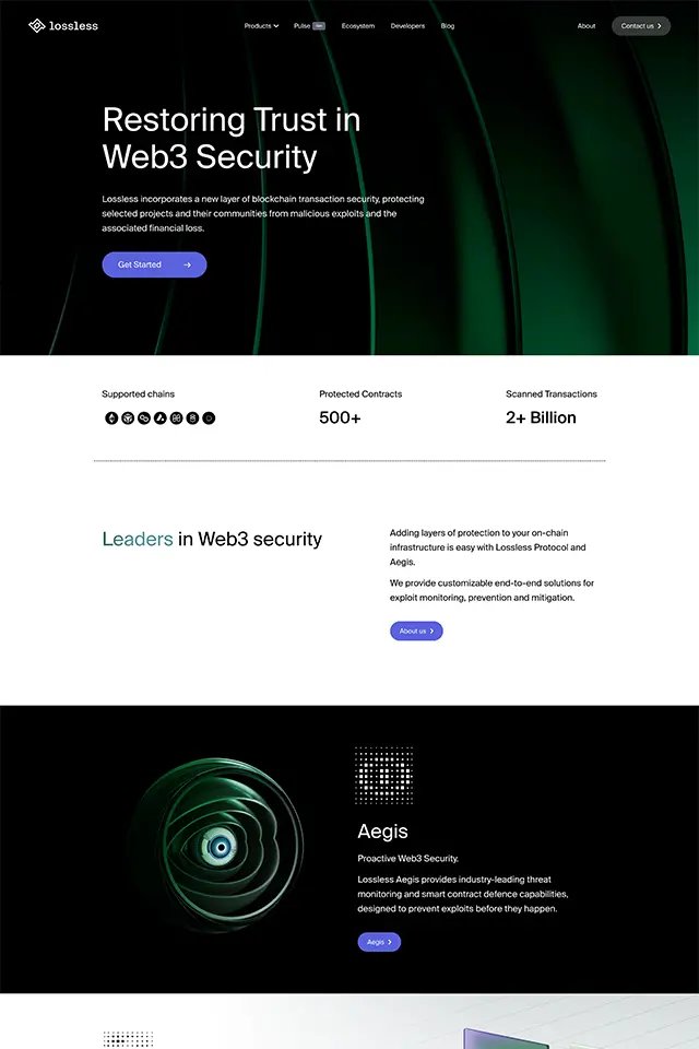 Lossless landing page