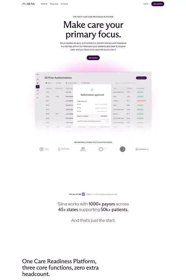 Silna Health landing page