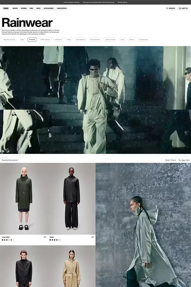 Rains landing page