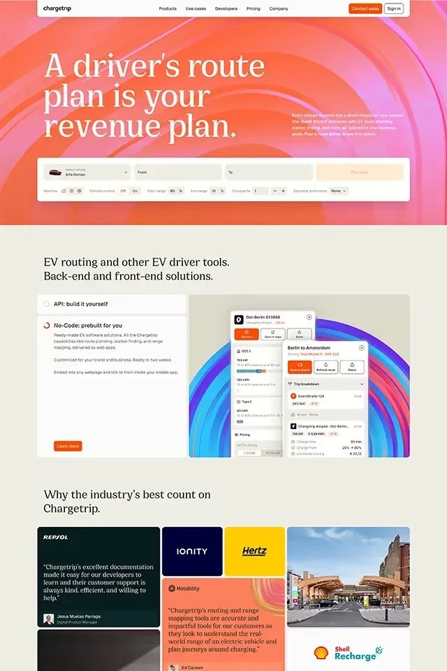 Chargetrip landing page