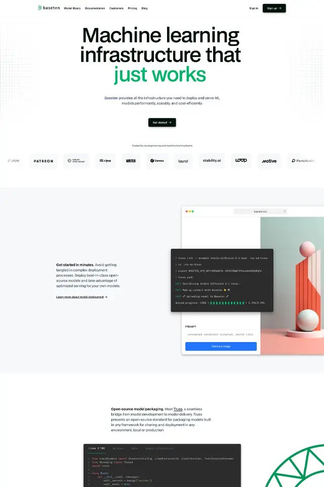 Baseten landing page