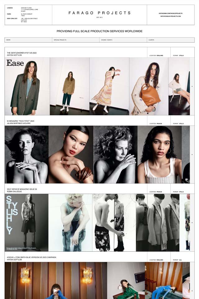 Farago Projects landing page