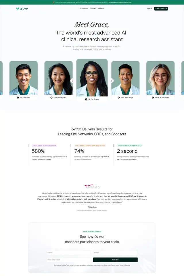 Grove landing page