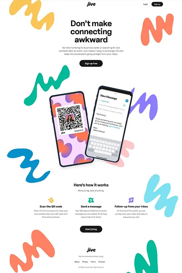 Jive landing page
