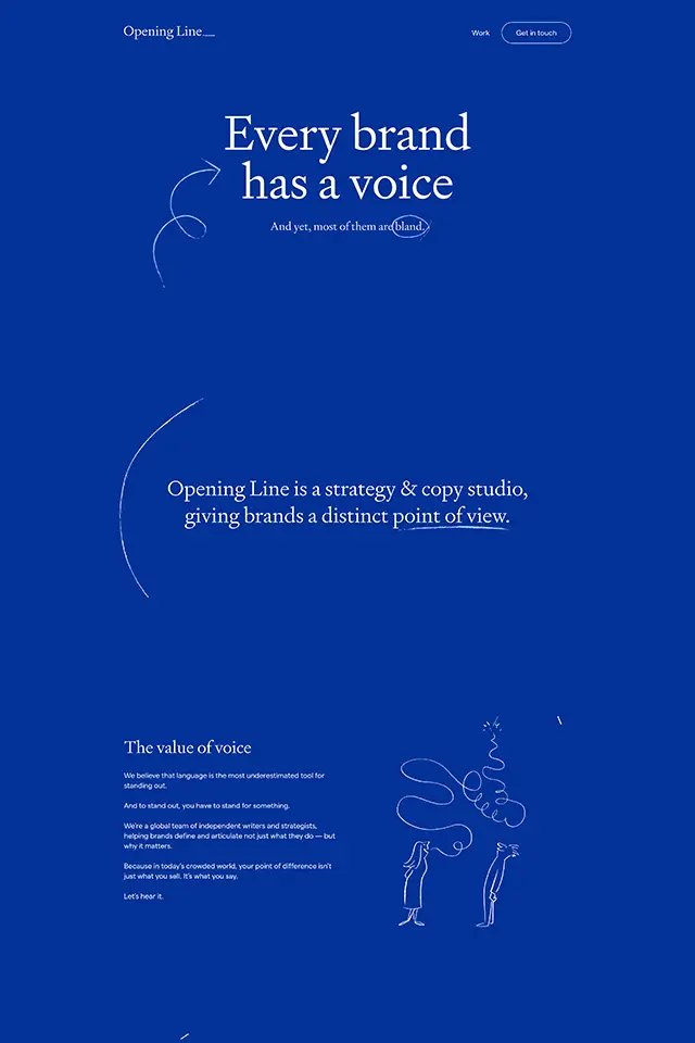 Opening Line landing page