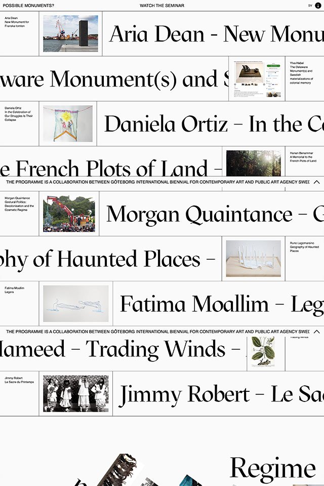 Possible Monuments landing page