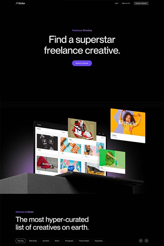 Stellar landing page