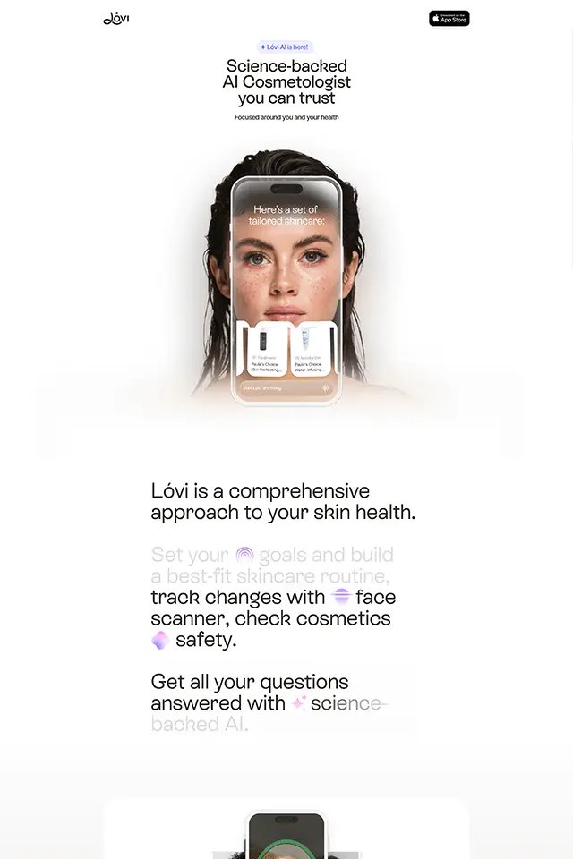 Lovi landing page
