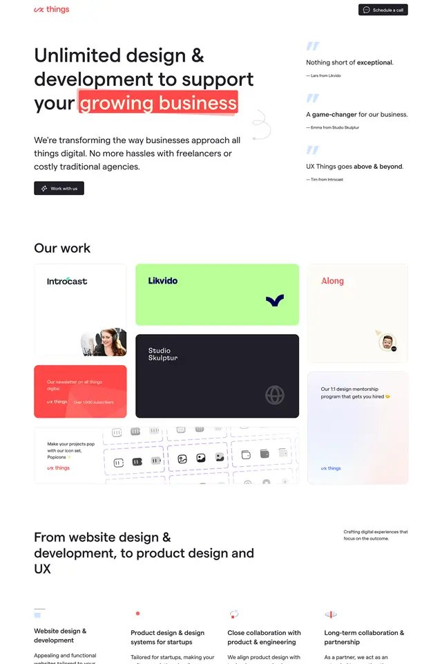 UX Things landing page