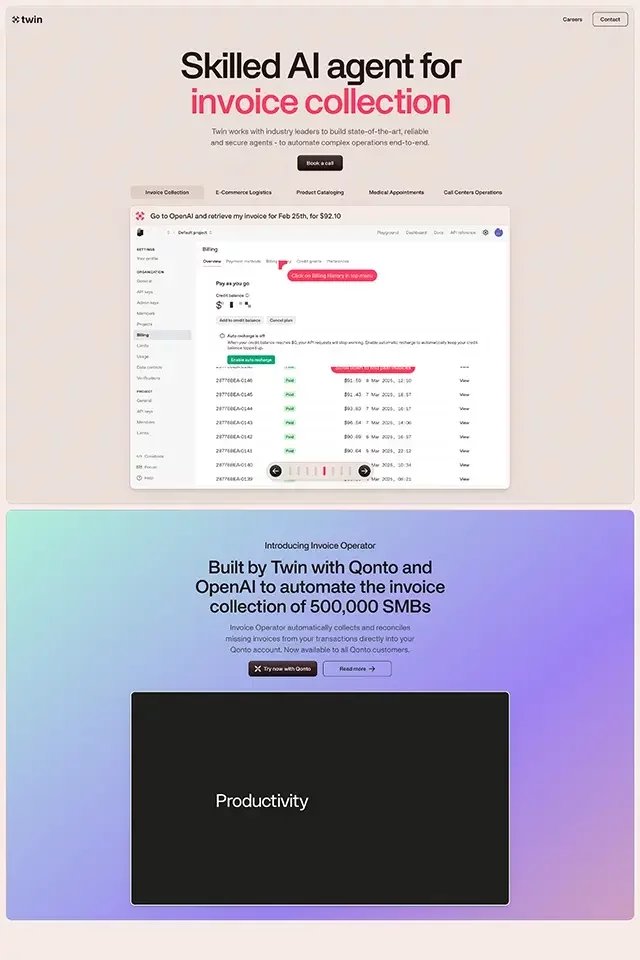 Twin landing page