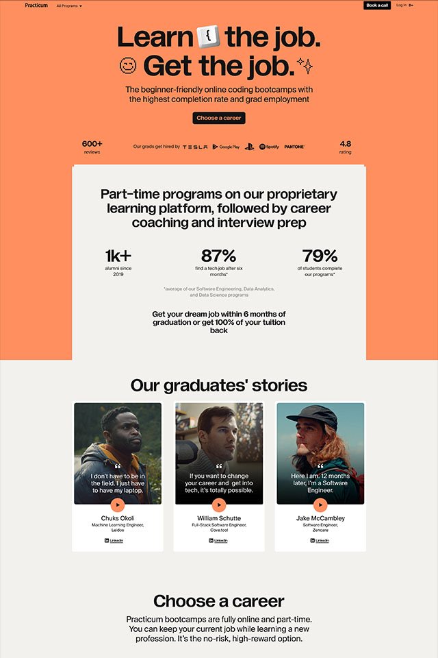 Practicum landing page