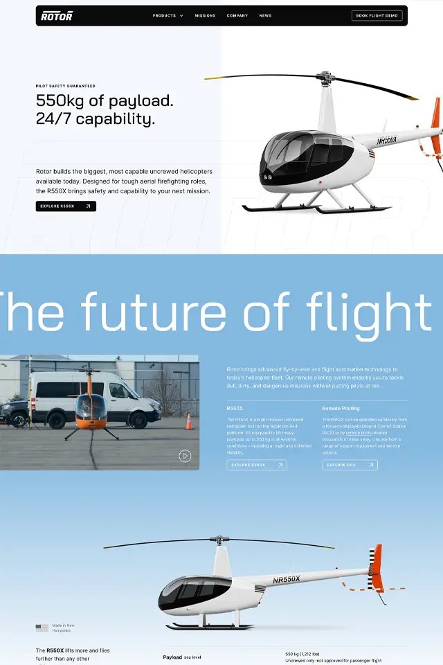 Rotor landing page