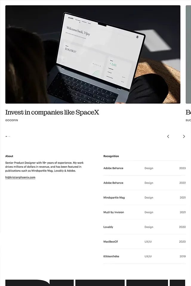 Kristian Phoenix landing page