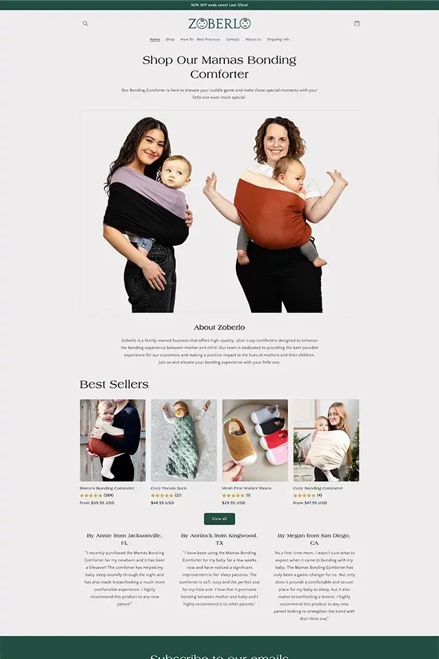 Zoberloco landing page