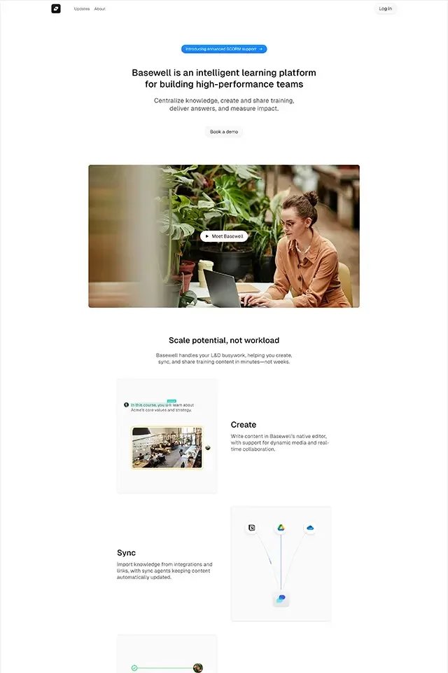 Basewell landing page