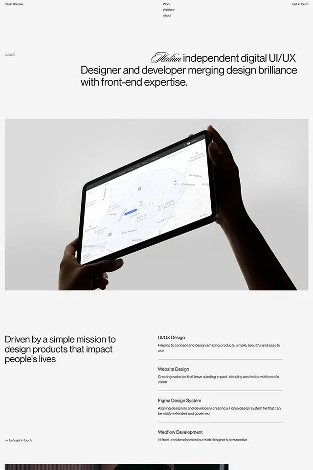 Paolo Baronio landing page