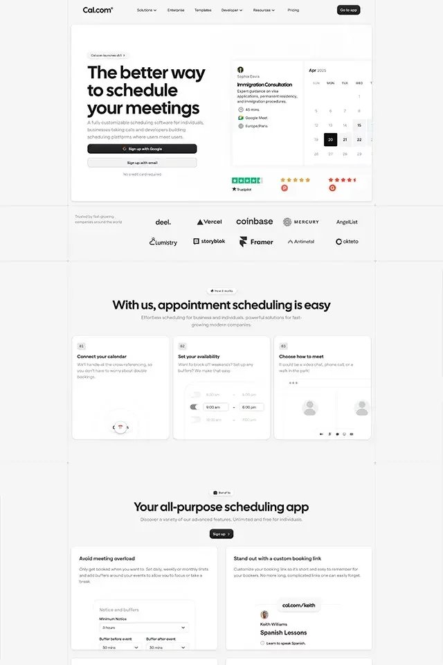 Cal.com landing page