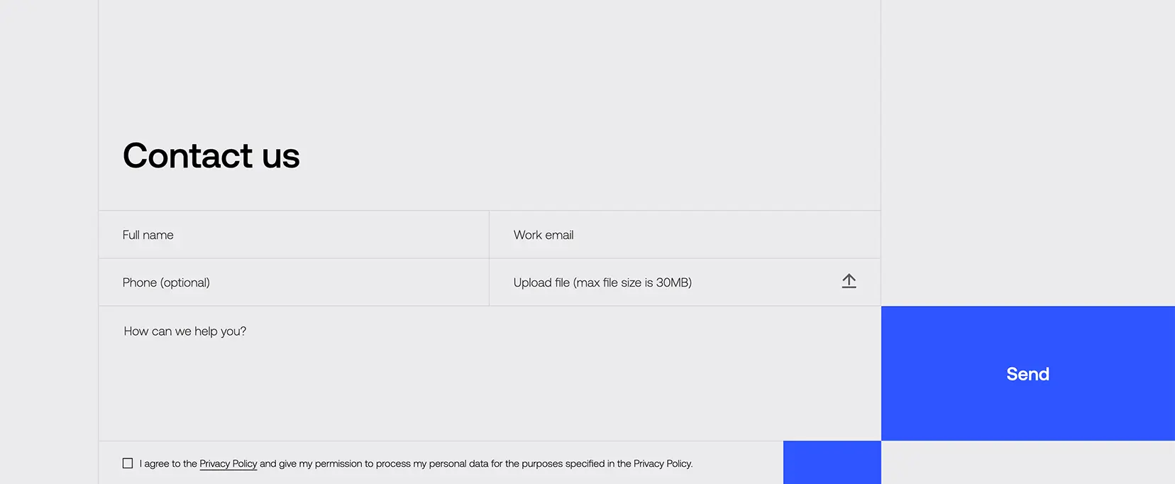 Example of #4 Contact form to get more enquiries