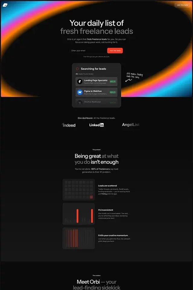 Orbi landing page