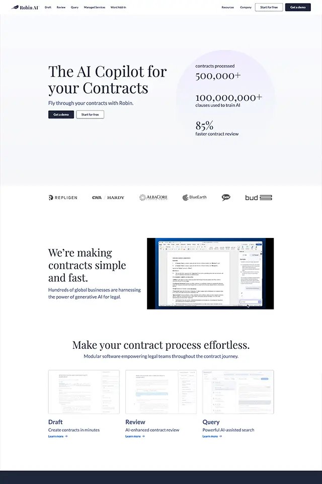 Robin AI landing page