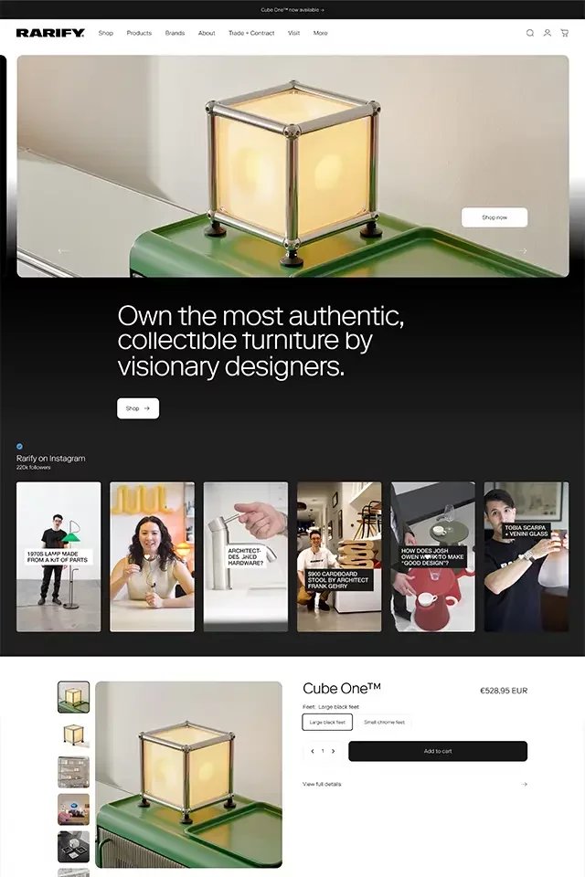 Rarify landing page